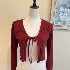 Speechless Burgundy Ribbed cardigan